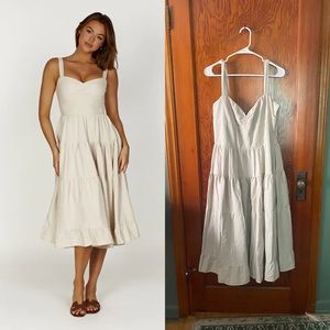 Meshki Adriana Linen Midi Dress